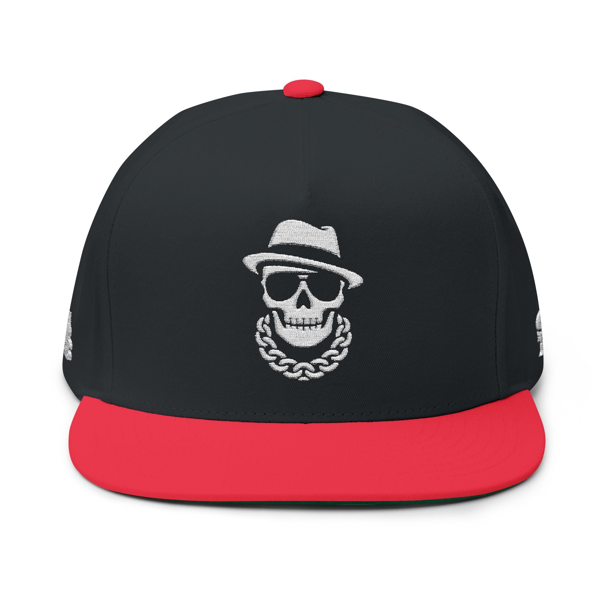 Skeleton Boss Flat Bill Snapback Hat – Luxury Streetwear Skull Cap | SB Embroidered Snapback