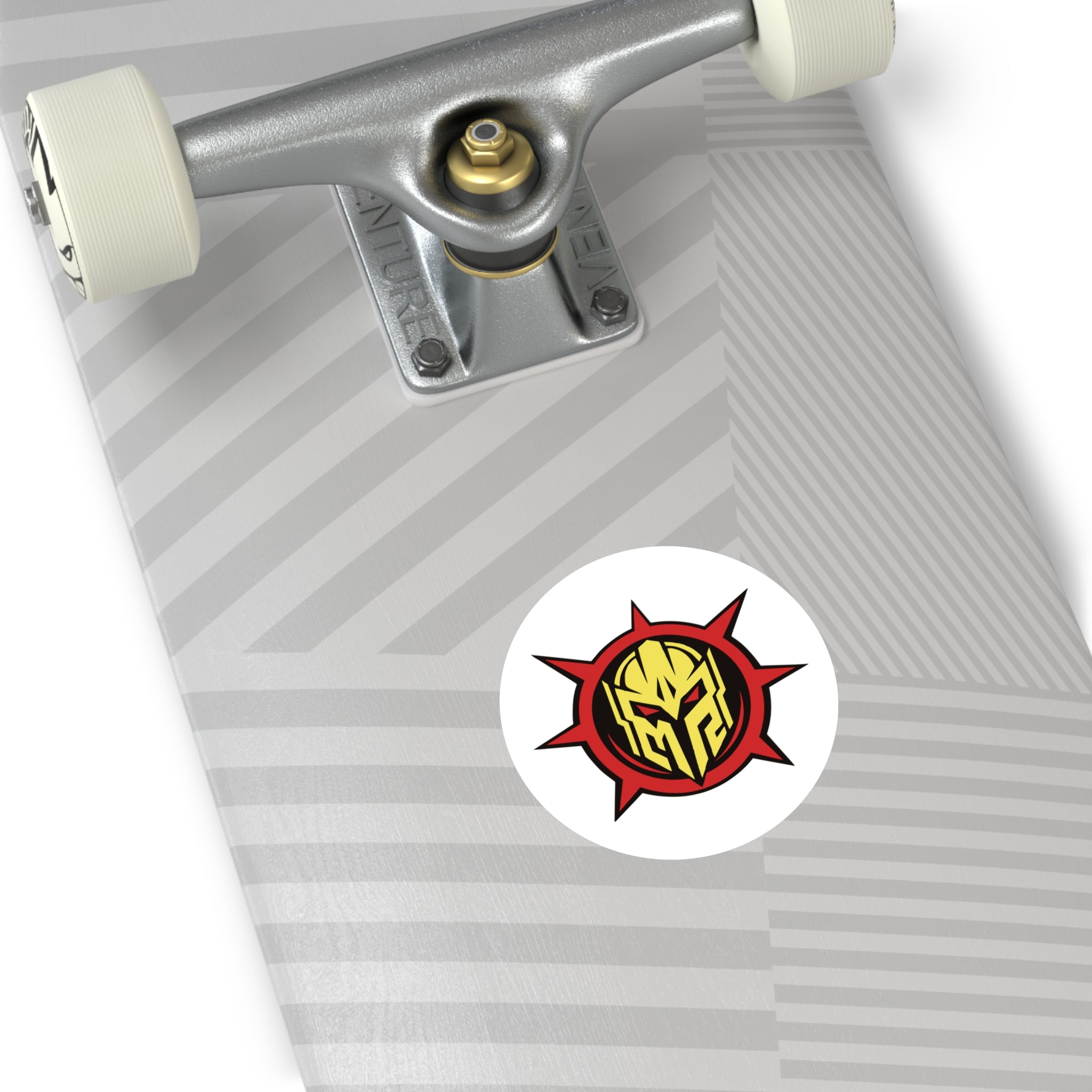 Mystermash Gold Helmet Emblem – Premium Round Vinyl Sticker (Indoor/Outdoor)