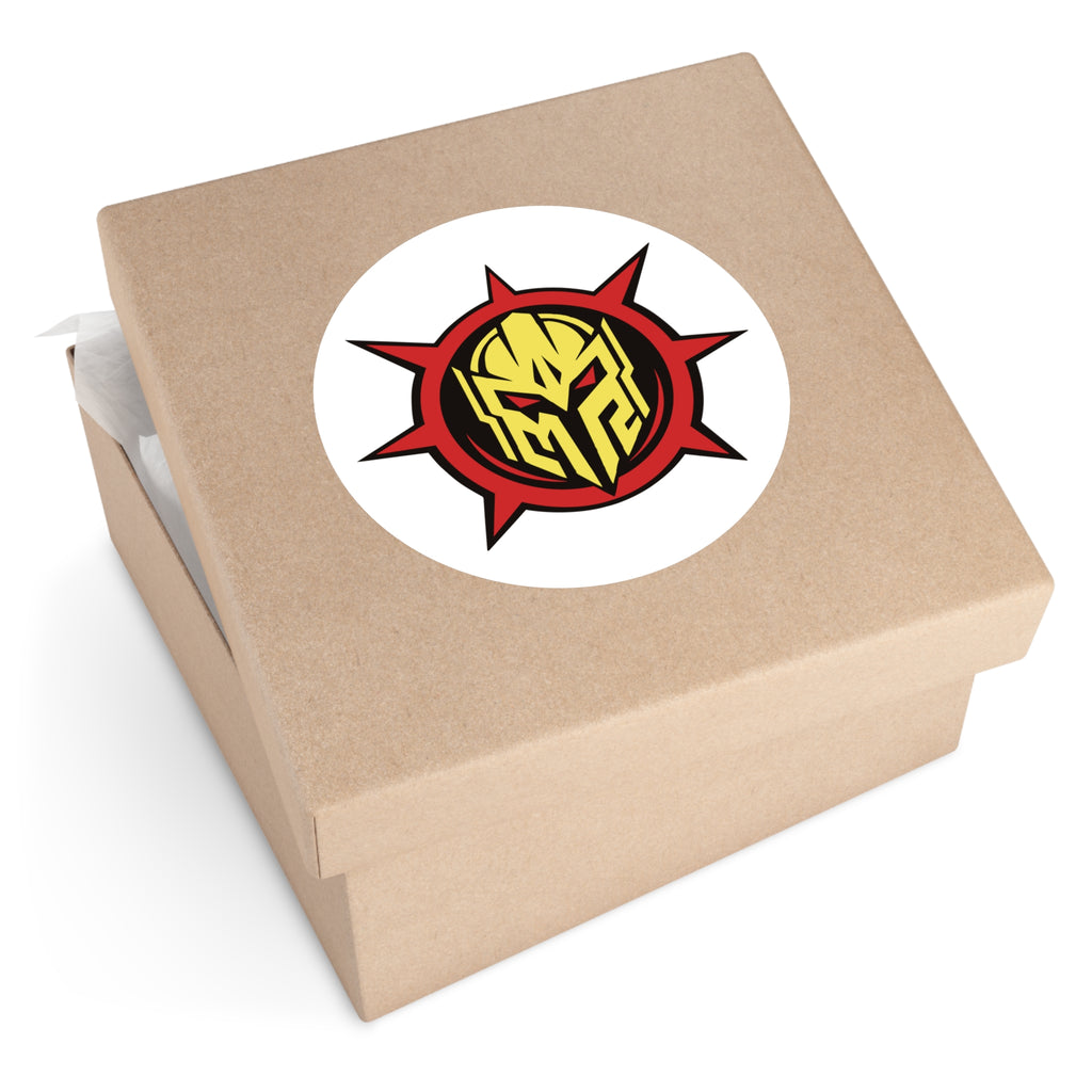 Mystermash Gold Helmet Emblem – Premium Round Vinyl Sticker (Indoor/Outdoor)