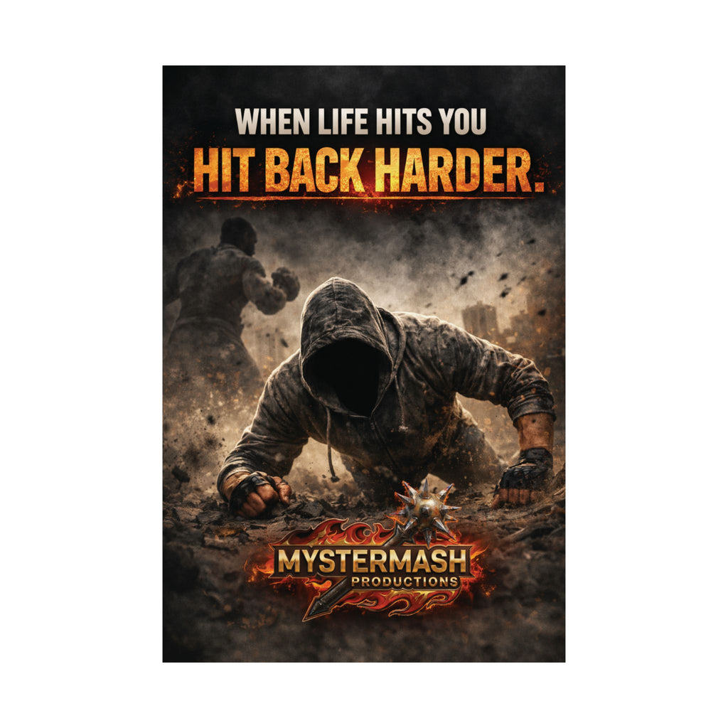 When Life Hits You Hit Back Harder Motivational Poster – Relentless Mindset Wall Art