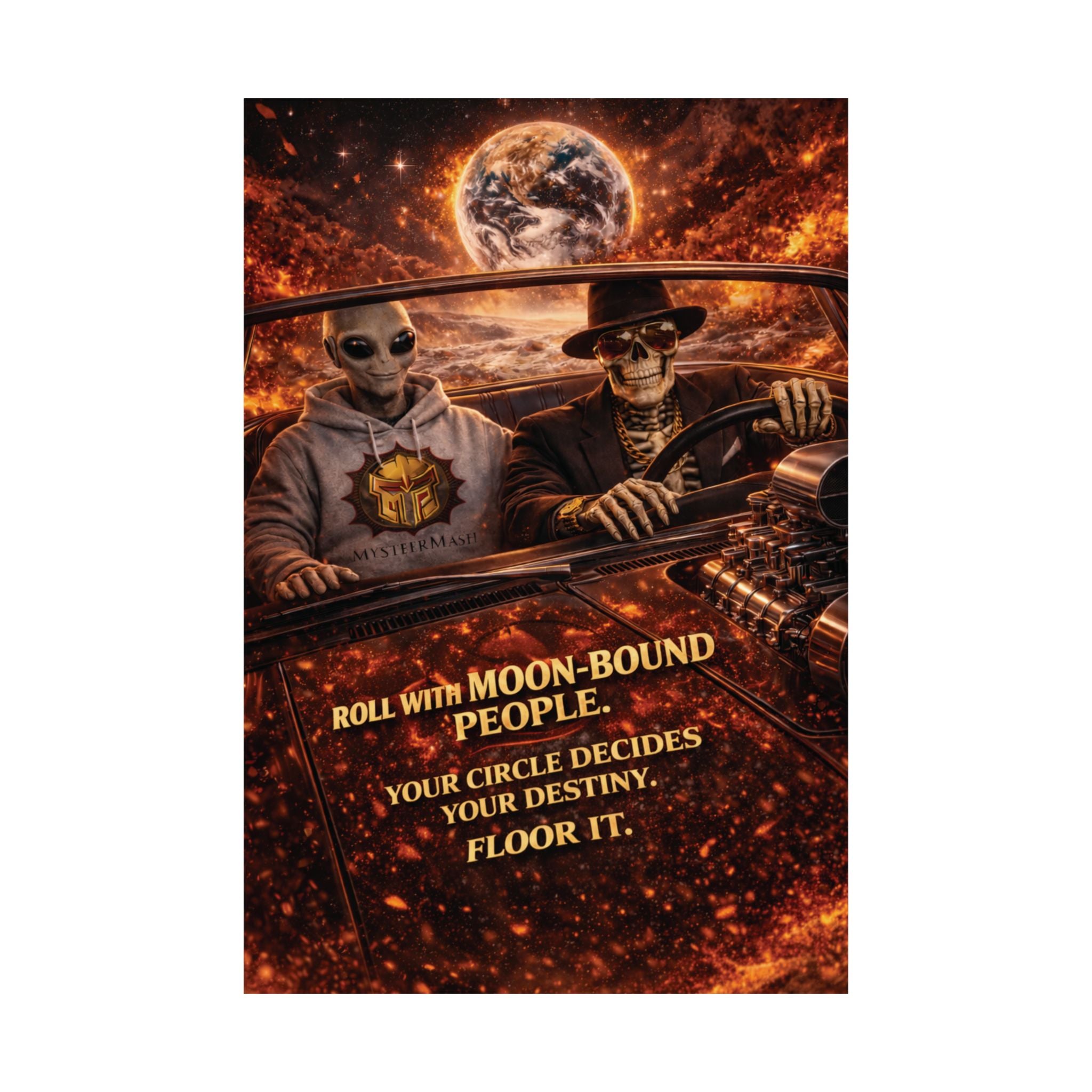 Moon-Bound Motivation Poster – Inspirational Wall Art