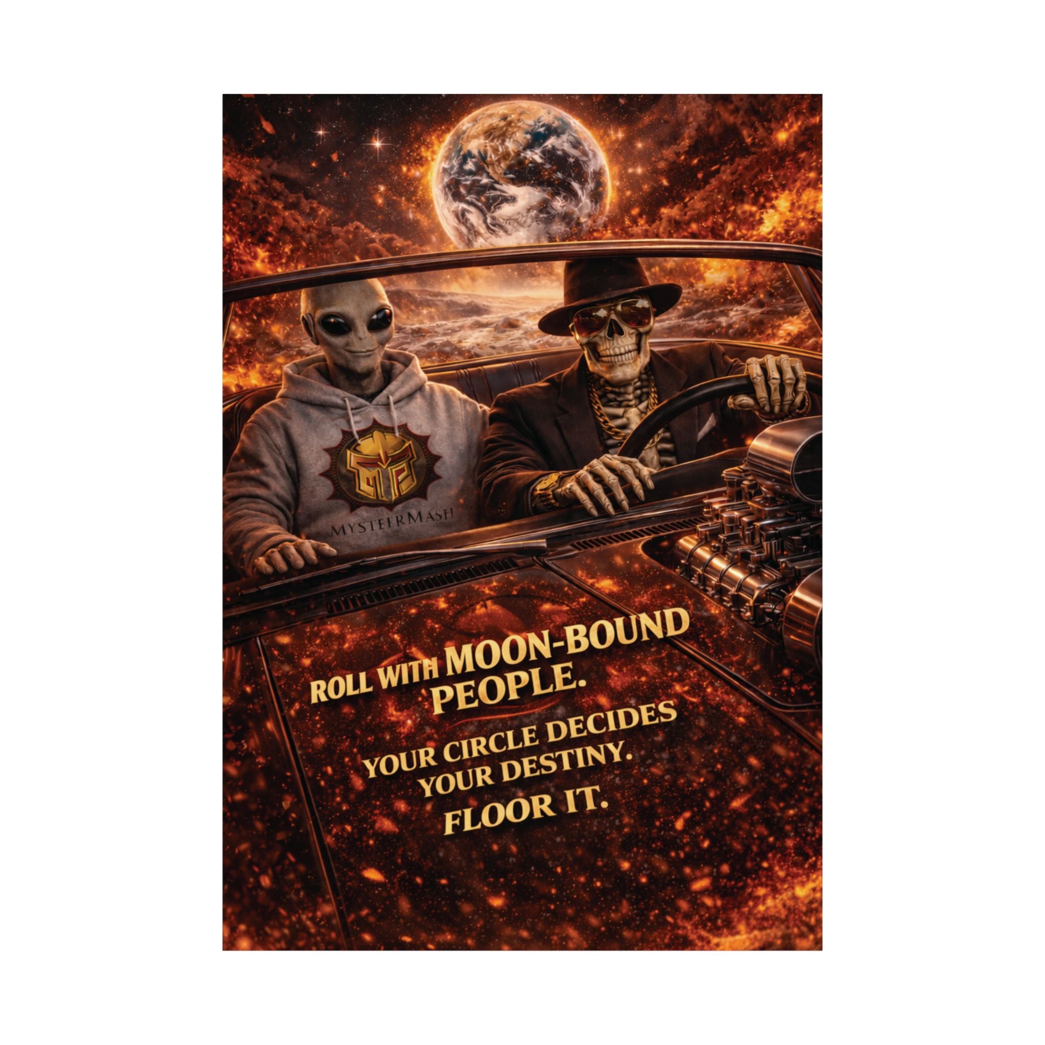 Moon-Bound Motivation Poster – Inspirational Wall Art