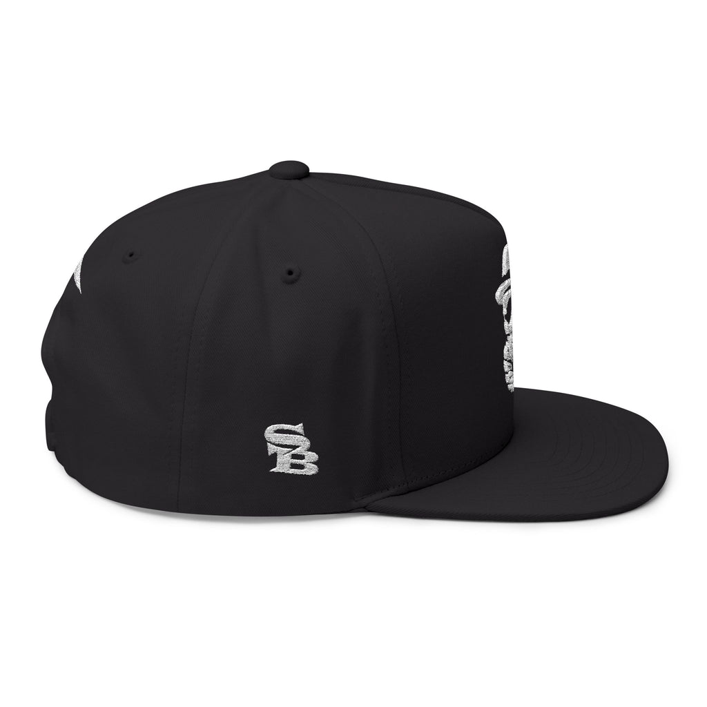 Skeleton Boss Flat Bill Snapback Hat – Luxury Streetwear Skull Cap | SB Embroidered Snapback