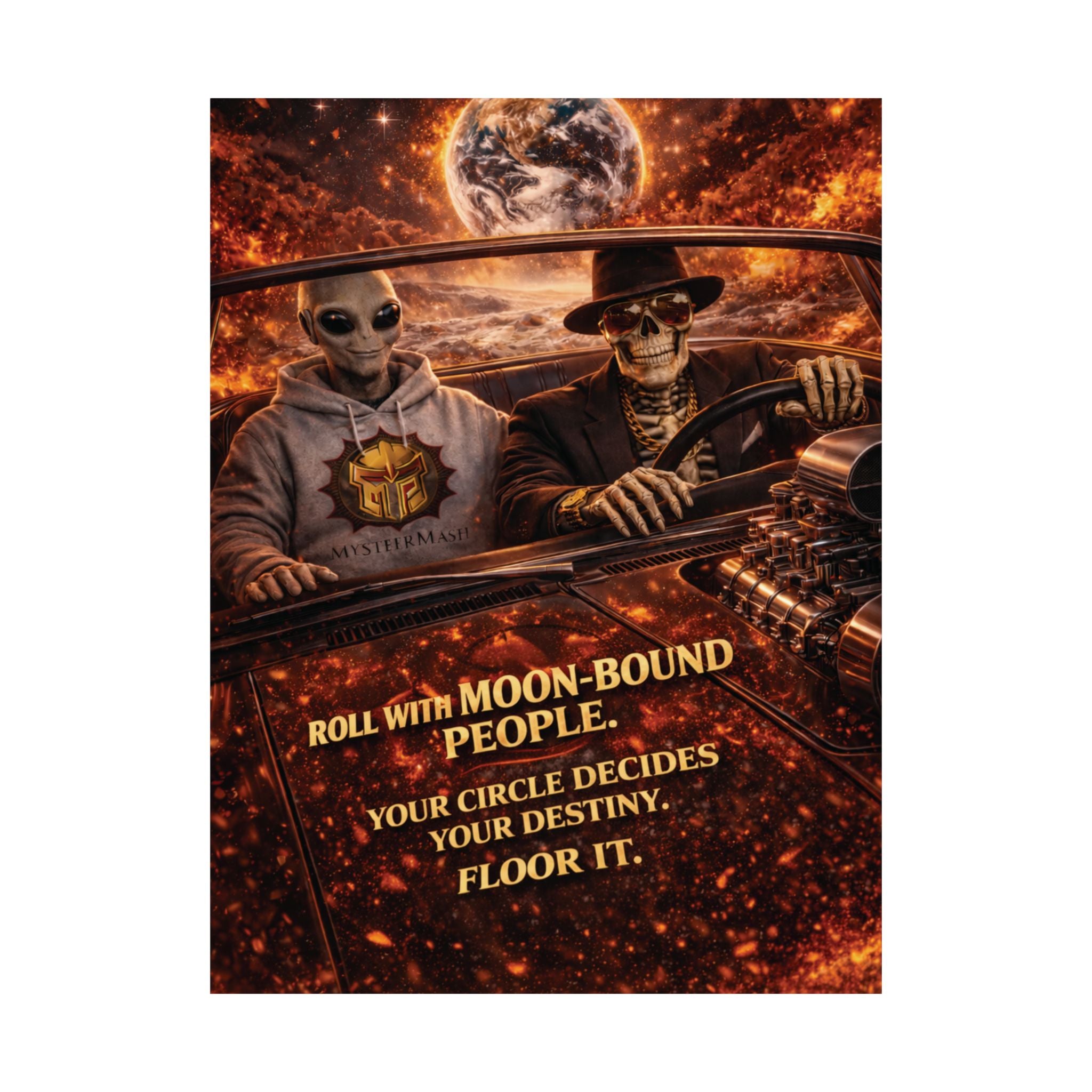 Moon-Bound Motivation Poster – Inspirational Wall Art
