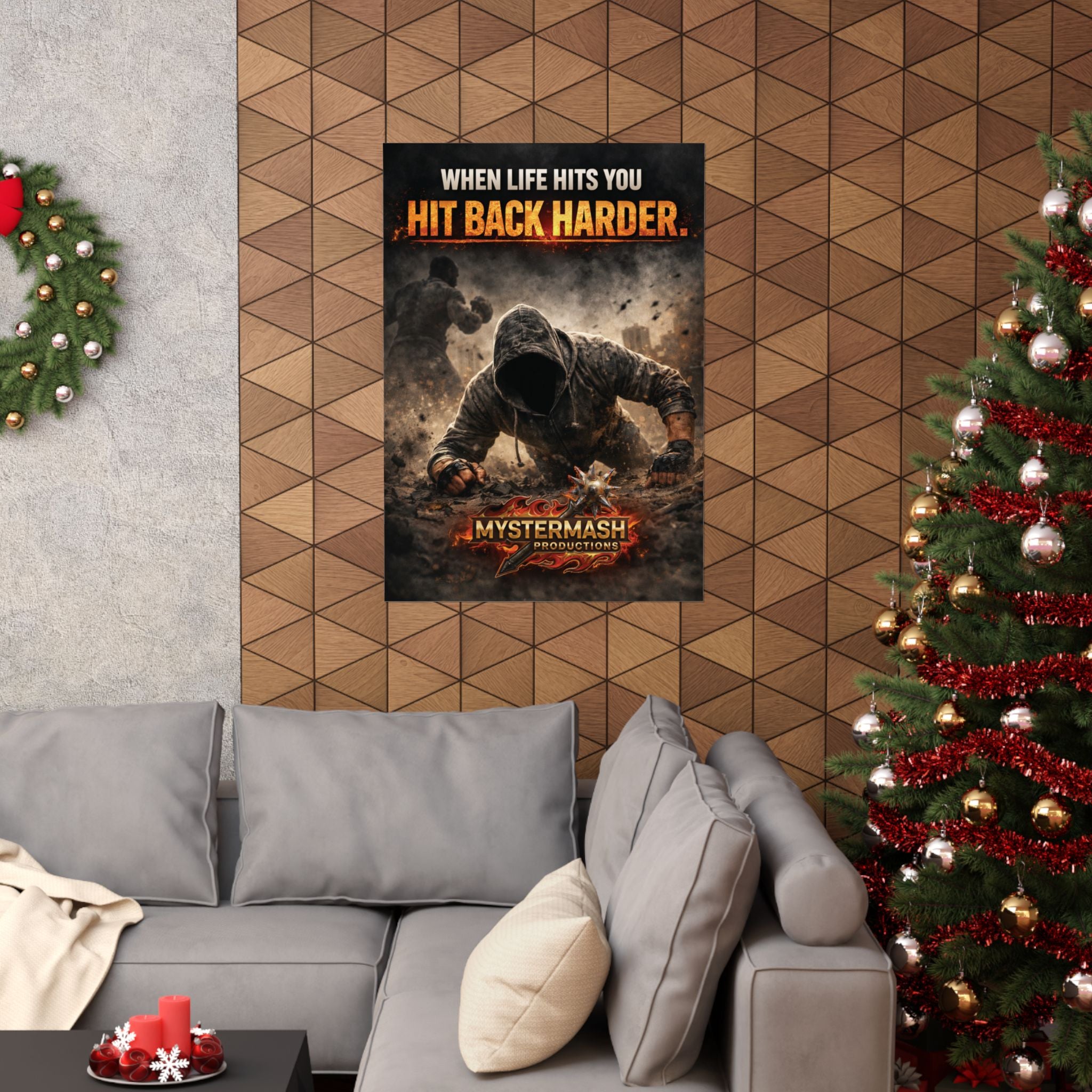 When Life Hits You Hit Back Harder Motivational Poster – Relentless Mindset Wall Art