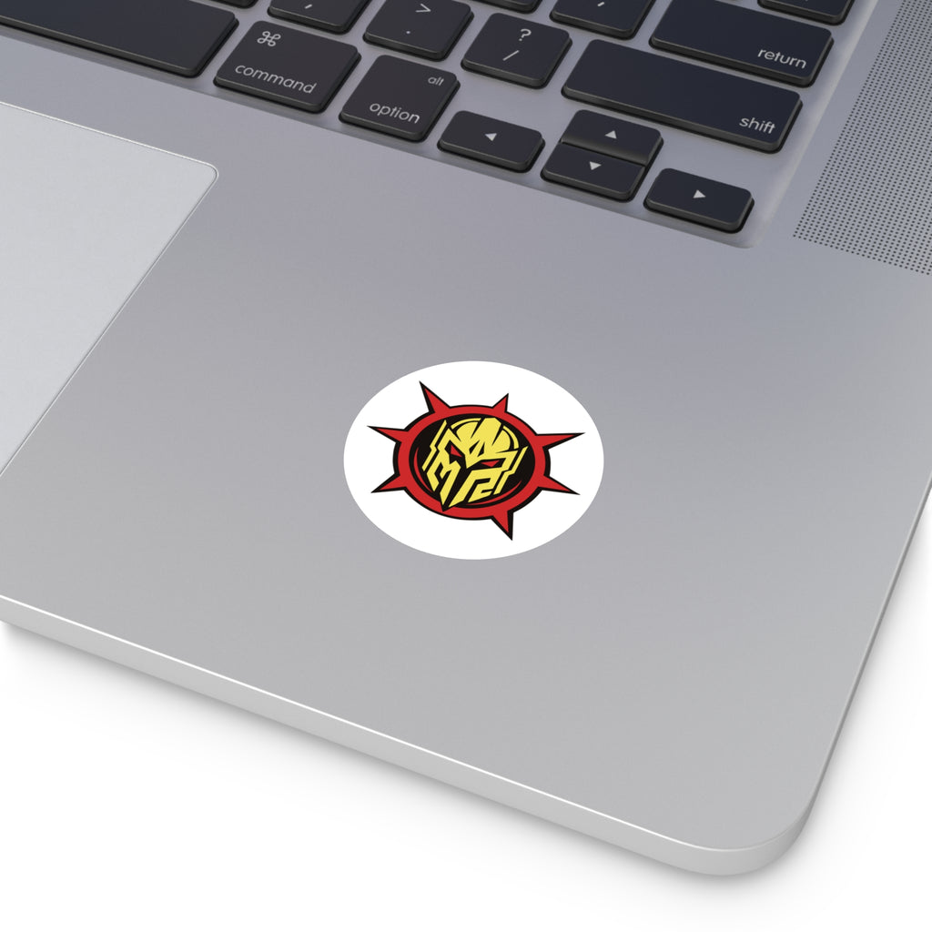Mystermash Gold Helmet Emblem – Premium Round Vinyl Sticker (Indoor/Outdoor)