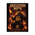 Skeleton Boss Motivational Poster – Dark Aesthetic Wall Art | No Fear No Retreat Quote | Cinematic Skull Artwork | Office Gym Decor | Mystermash Productions