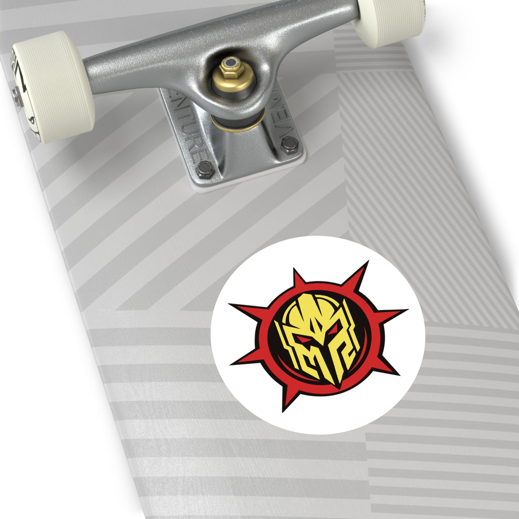 Mystermash Gold Helmet Emblem – Premium Round Vinyl Sticker (Indoor/Outdoor)