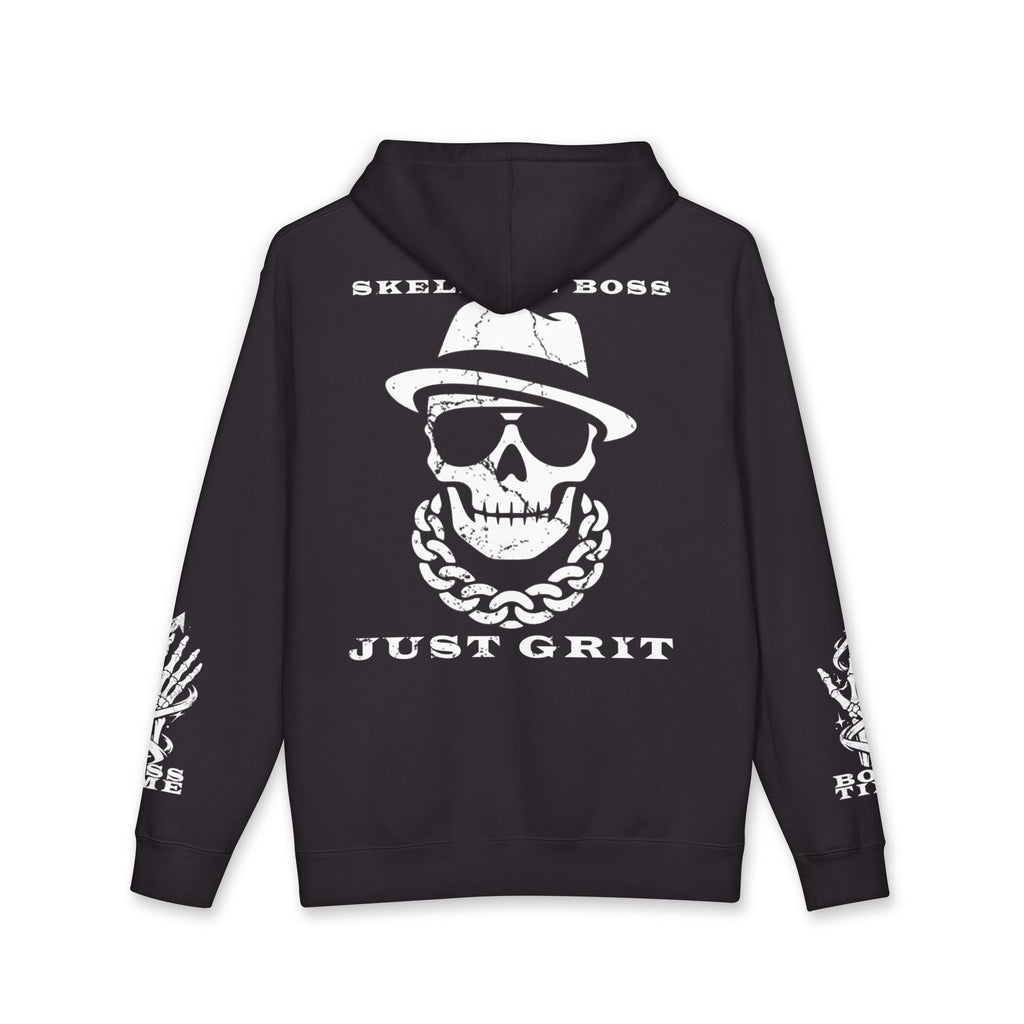 Skeleton Boss Just Grit Hoodie – Heavyweight Motivational Streetwear Hoodie