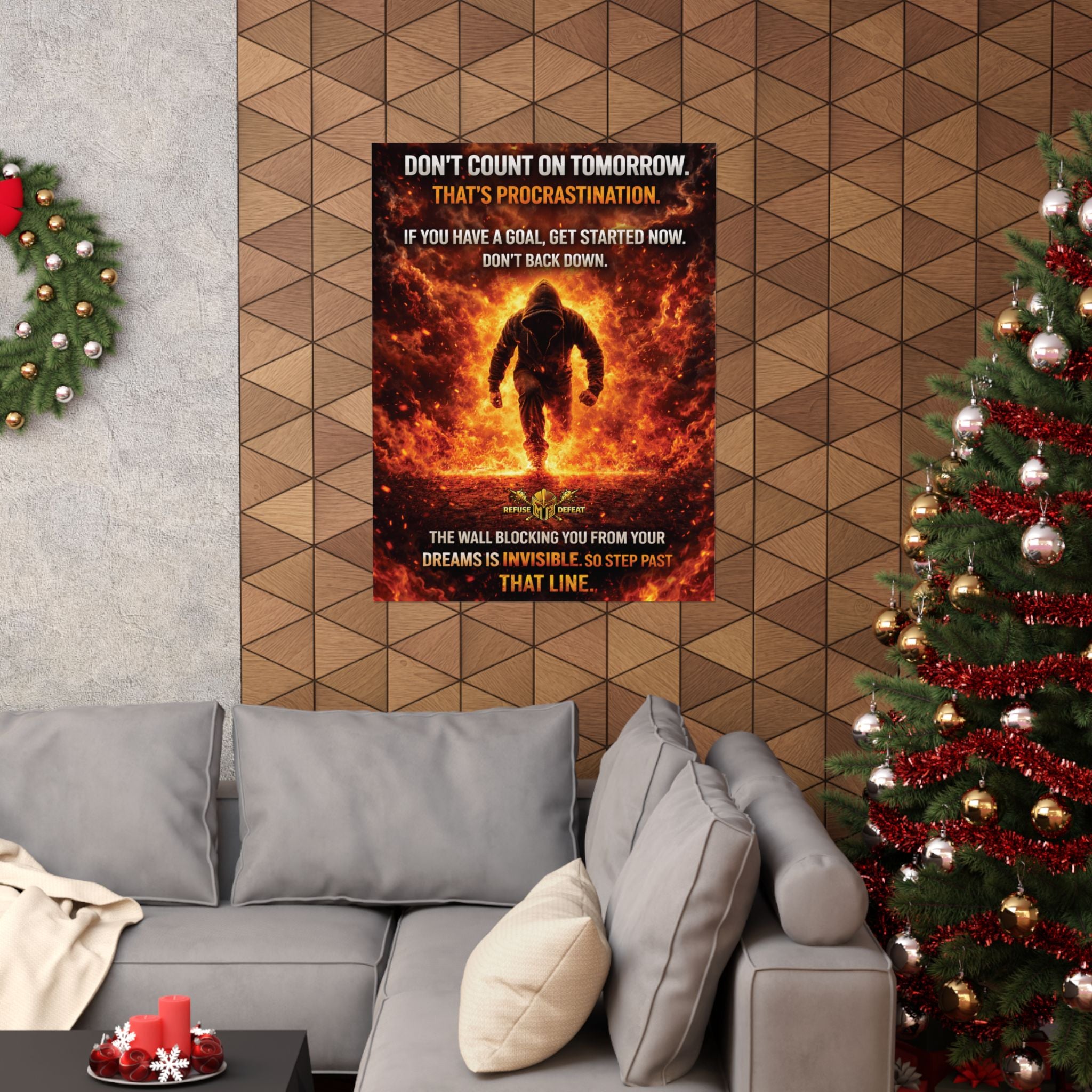 Motivational Fire Runner Poster – Don’t Count on Tomorrow Wall Art