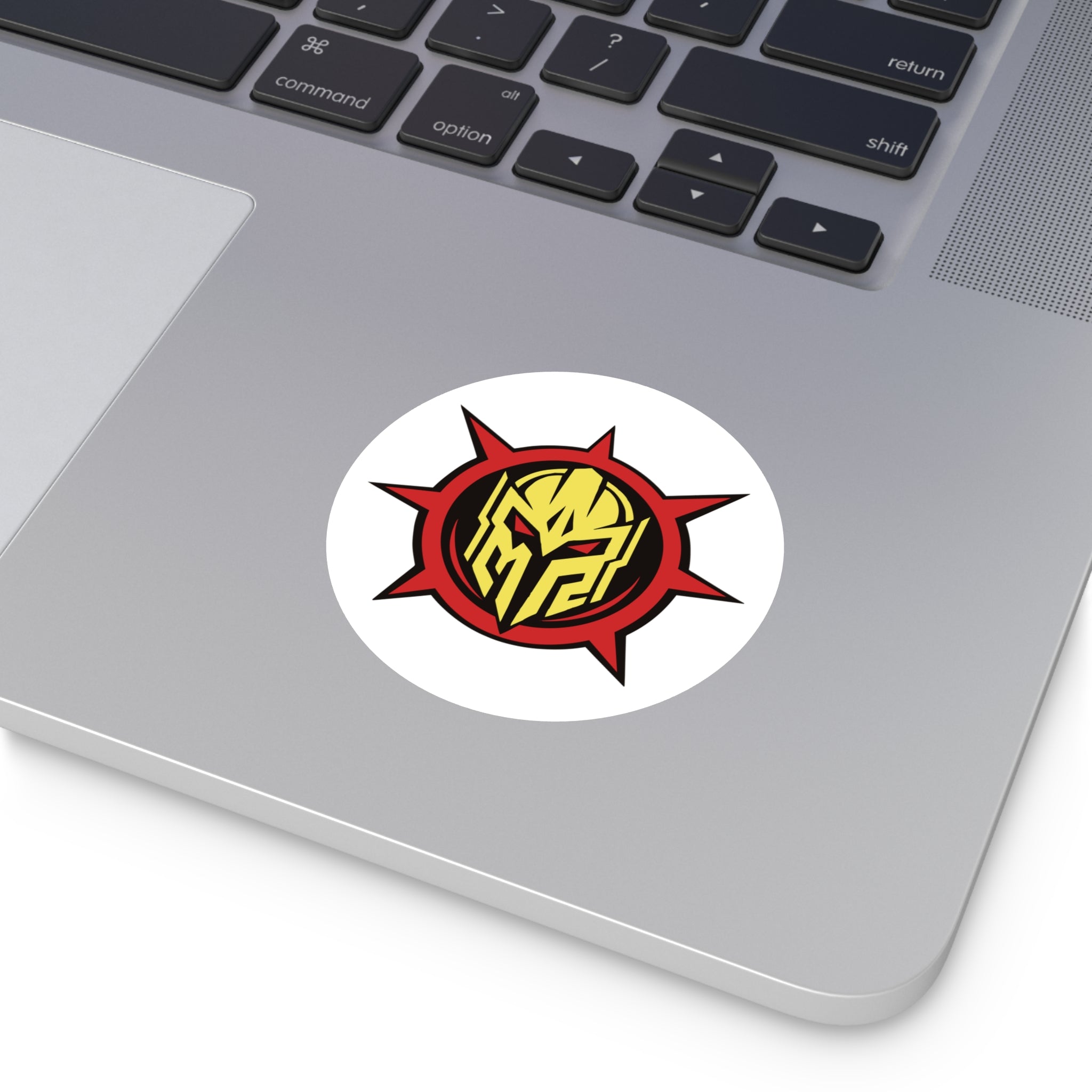 Mystermash Gold Helmet Emblem – Premium Round Vinyl Sticker (Indoor/Outdoor)