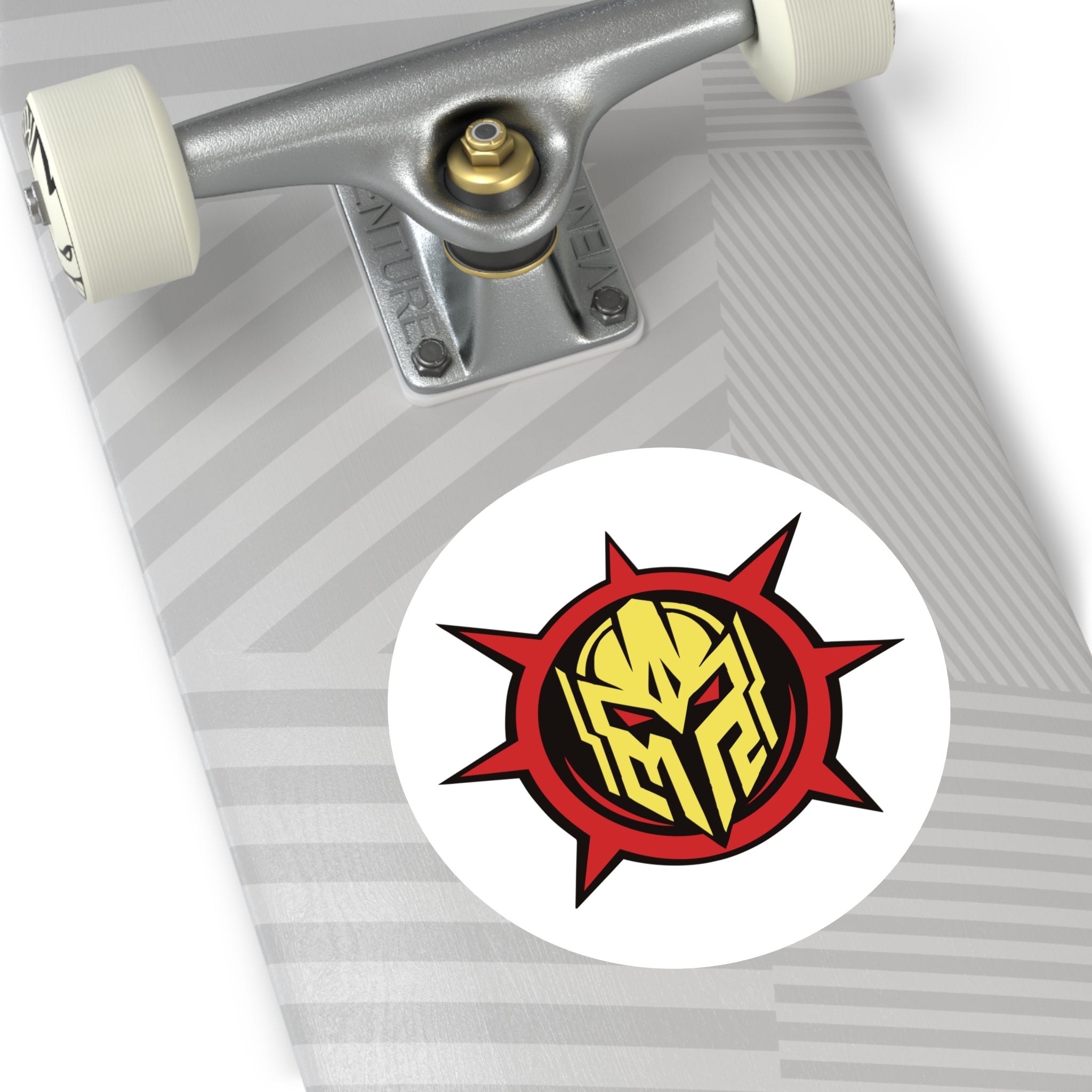 Mystermash Gold Helmet Emblem – Premium Round Vinyl Sticker (Indoor/Outdoor)