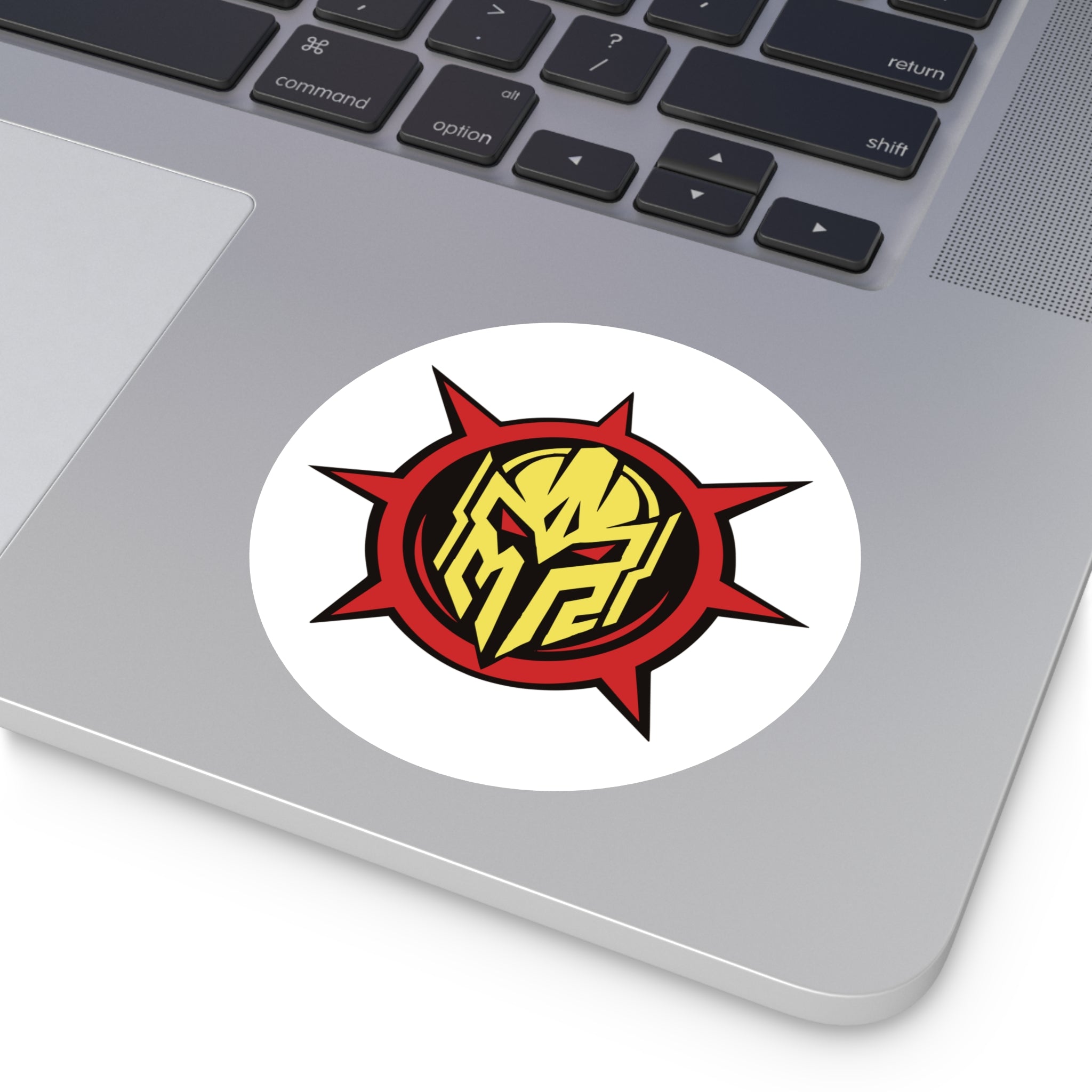 Mystermash Gold Helmet Emblem – Premium Round Vinyl Sticker (Indoor/Outdoor)