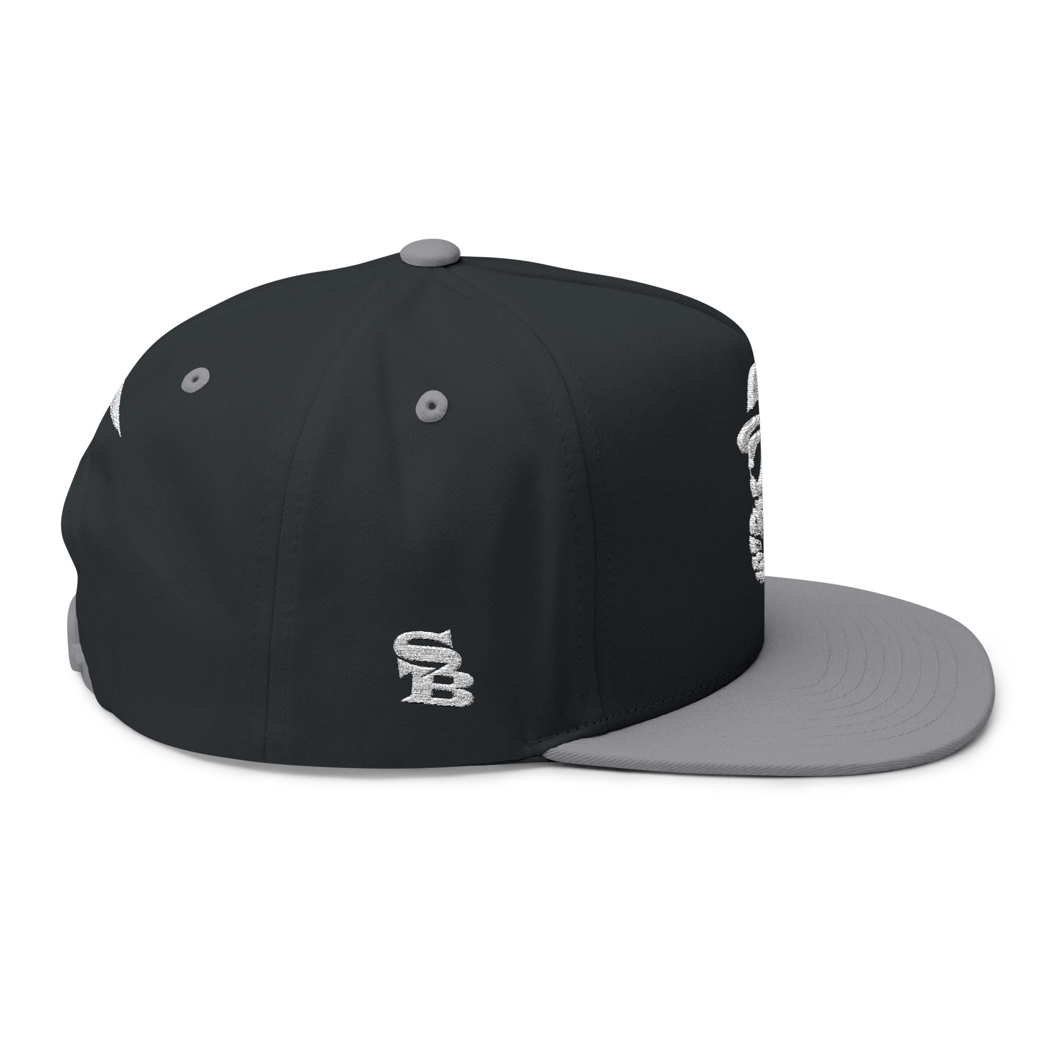 Skeleton Boss Flat Bill Snapback Hat – Luxury Streetwear Skull Cap | SB Embroidered Snapback