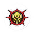 Mystermash Gold Helmet Emblem – Premium Round Vinyl Sticker (Indoor/Outdoor)