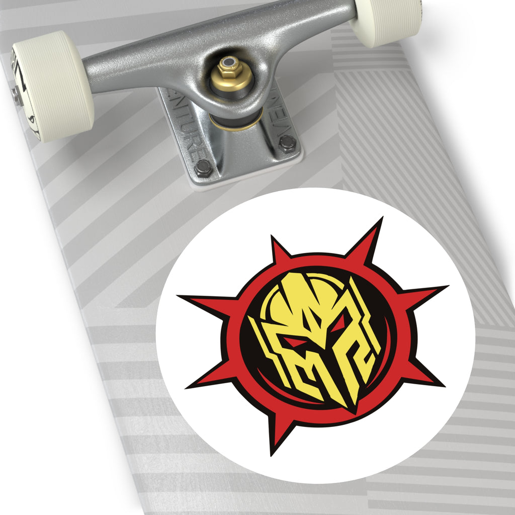 Mystermash Gold Helmet Emblem – Premium Round Vinyl Sticker (Indoor/Outdoor)