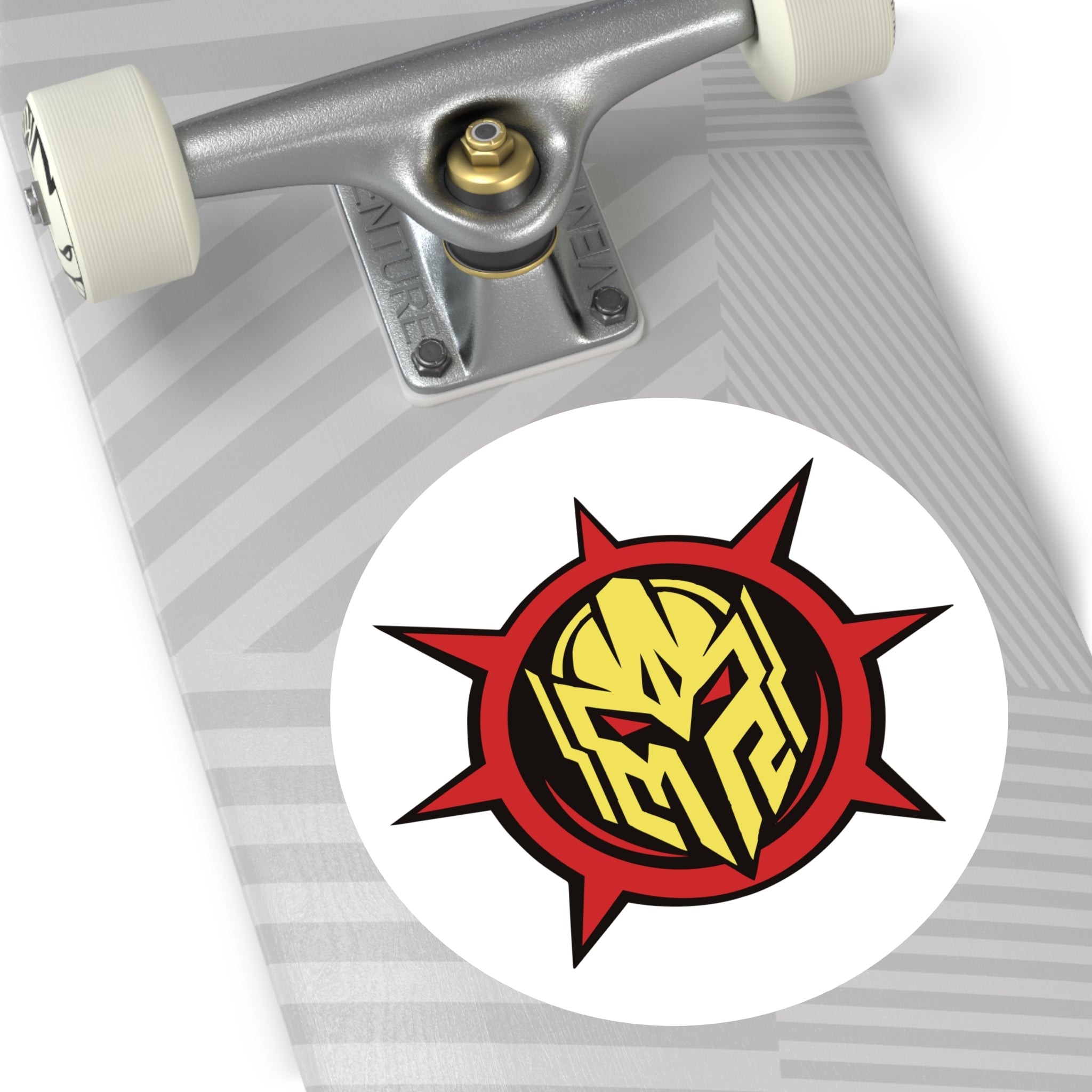 Mystermash Gold Helmet Emblem – Premium Round Vinyl Sticker (Indoor/Outdoor)