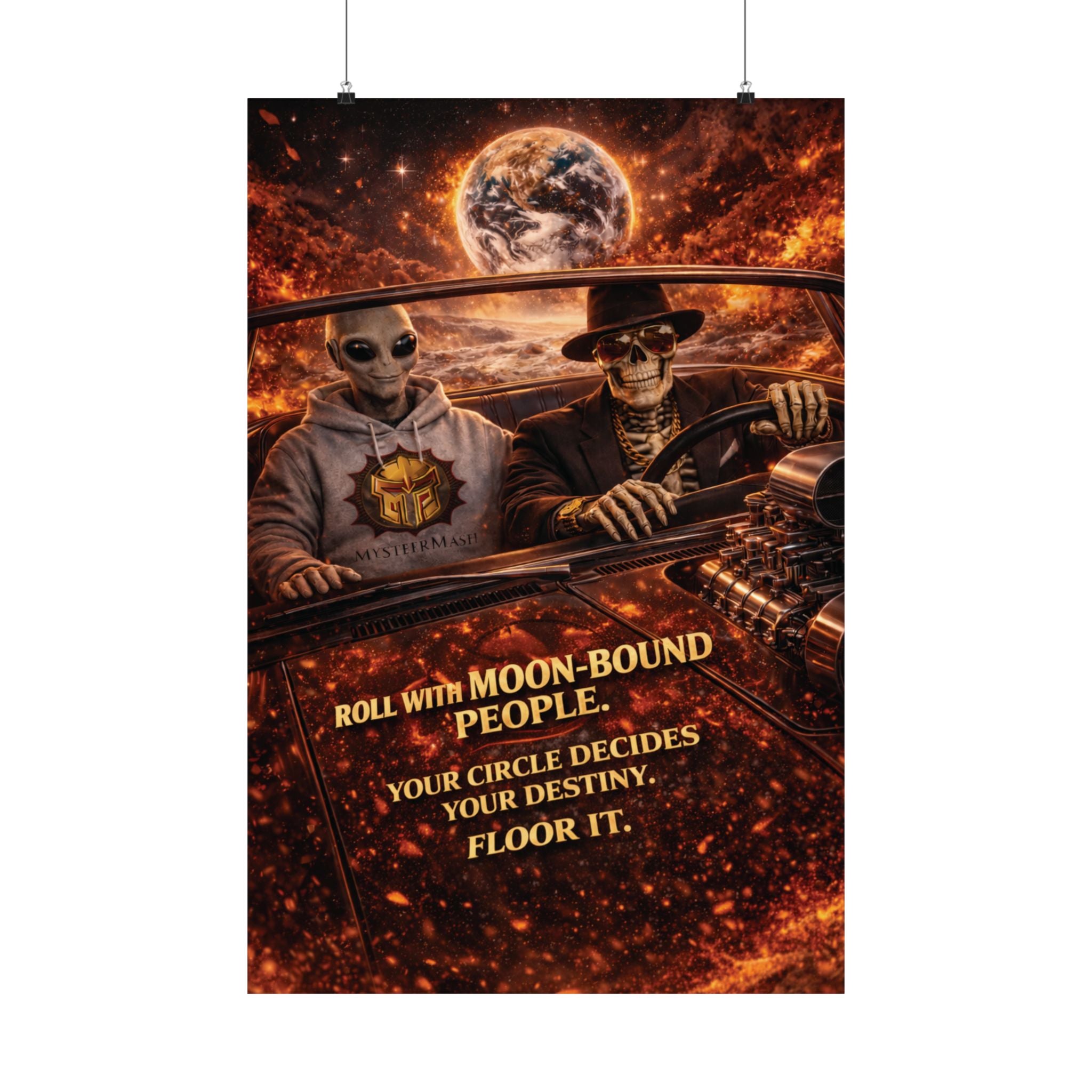 Moon-Bound Motivation Poster – Inspirational Wall Art